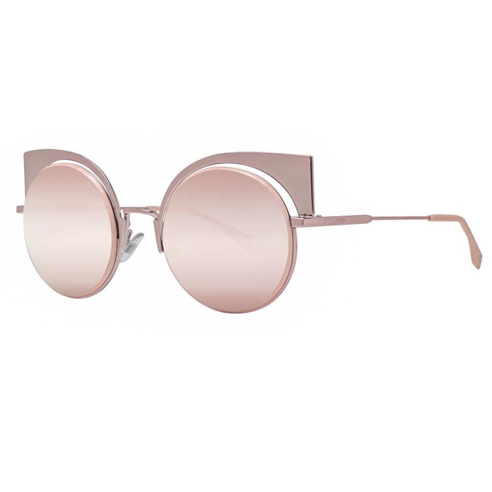 FENDI Rose Pink Mirror Women's Cat Eye Sunglasses